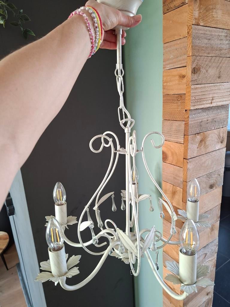 Mooie kroonluchter lamp! Alleen ophalen., Ophalen, Zo goed als nieuw, Metaal, Brocante