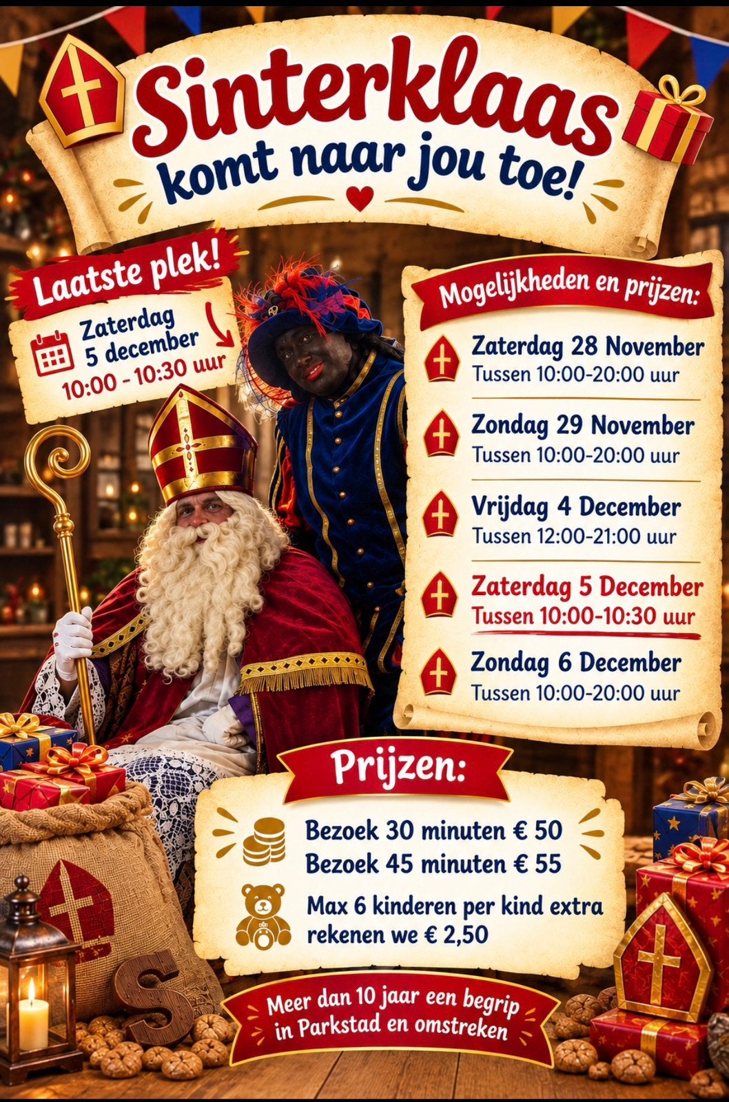 Sinterklaas en zwarte piet op huisbezoek vanaf € 50, Ophalen of Verzenden