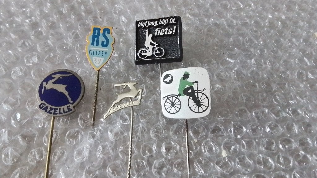 5 verschillende speldjes fietsen, Verzamelen, Ophalen of Verzenden, Zo goed als nieuw, Overige onderwerpen