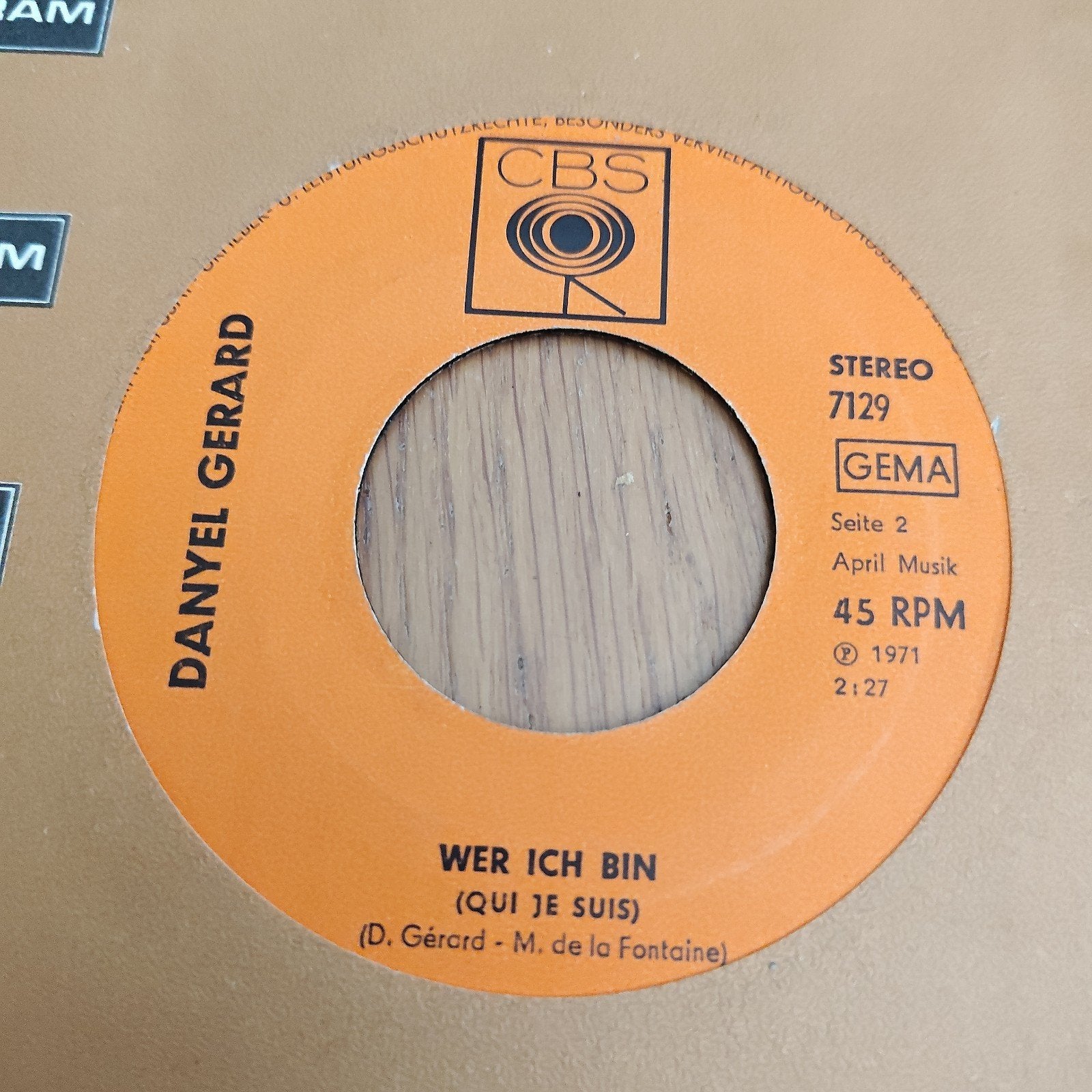 Danyel Gerard - Butterfly / Wer Ich Bin (Single, 1971), Gebruikt, 7 inch, Ophalen of Verzenden, Pop