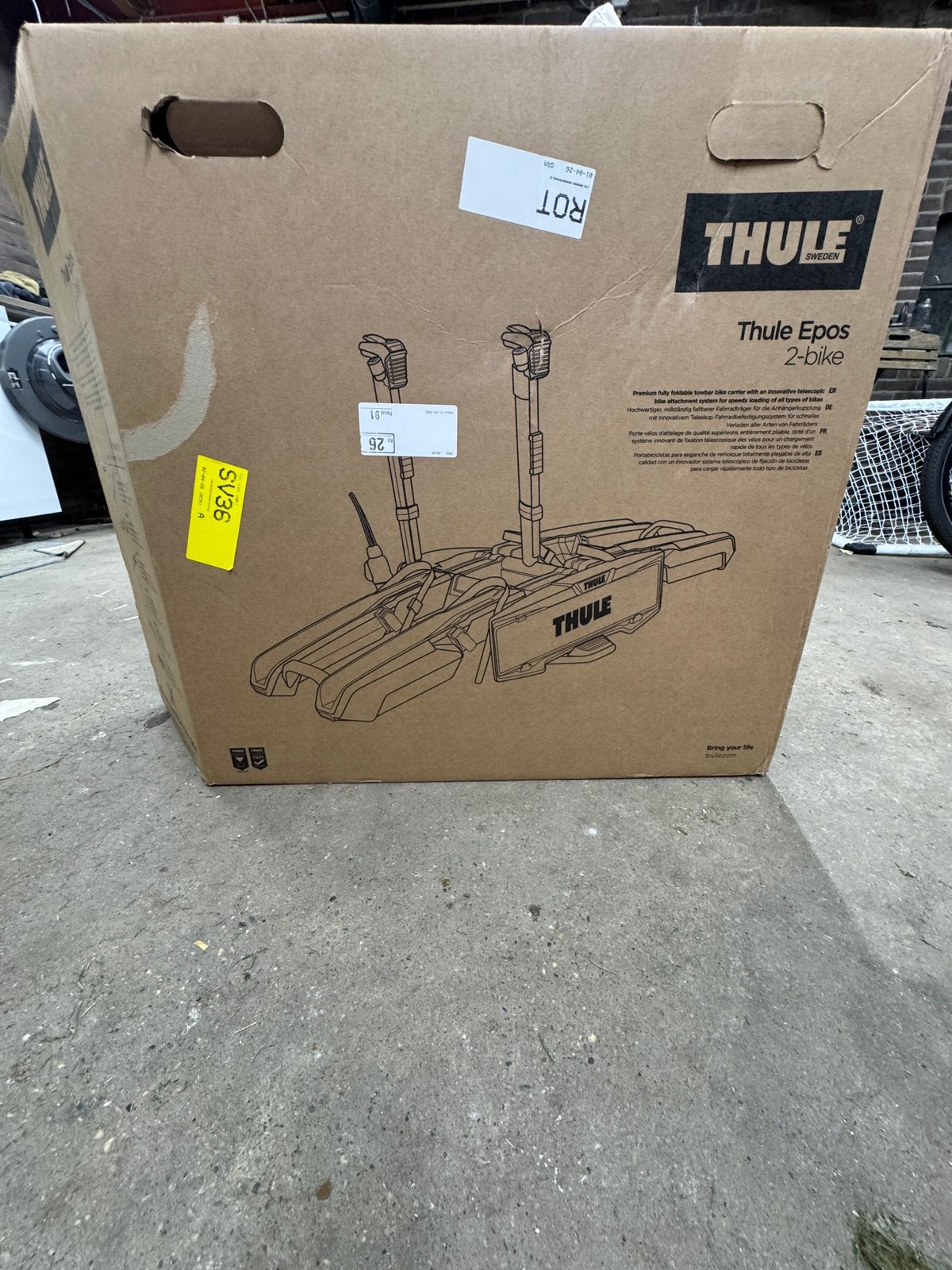 Thule fietsendrager Epos 2-bike, Auto diversen, Fietsendragers, Nieuw, Trekhaakdrager, 2 fietsen, Elektrische fiets, Ophalen