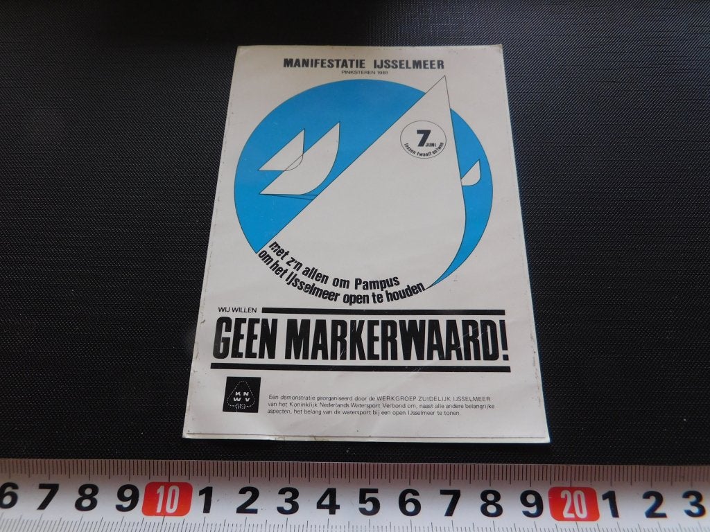 sticker Manifestatie IJsselmeer Geen markerwaard ! om Pampus, Ophalen of Verzenden, Zo goed als nieuw