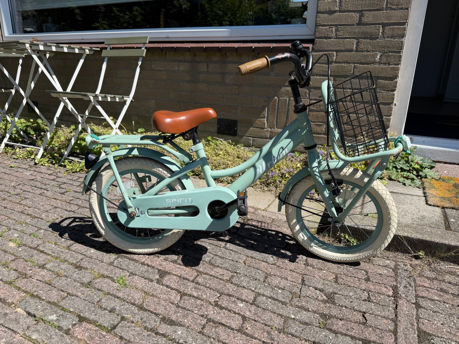 Spirit kinderfiets 13 inch met mandje en terugtraprem, Ophalen, Terugtraprem, Zijwieltjes, 16 tot 20 inch