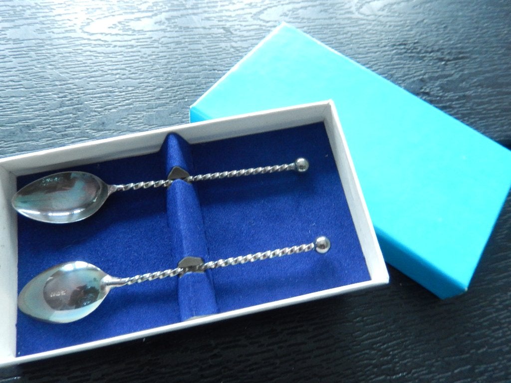2 lepeltjes (lijkt zilver), Ophalen of Verzenden, Zo goed als nieuw