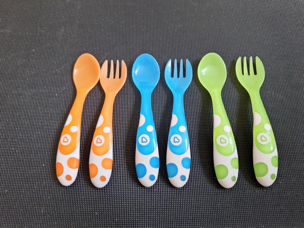 3 sets kinderbestek, Kunststof, Onbekend, Ophalen of Verzenden, Zo goed als nieuw