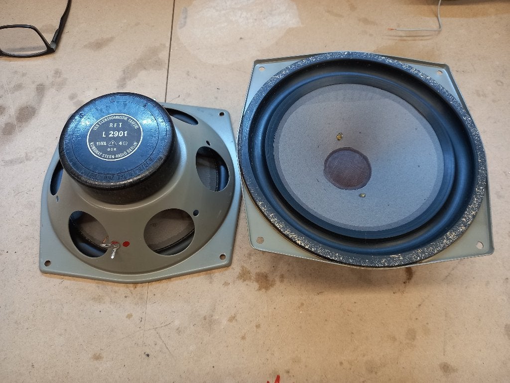 2 x vintage DDR RFT L2901 mid/woofer speakers 4ohm 20cm, Overige merken, Stereo speakers, Ophalen of Verzenden, Minder dan 60 watt