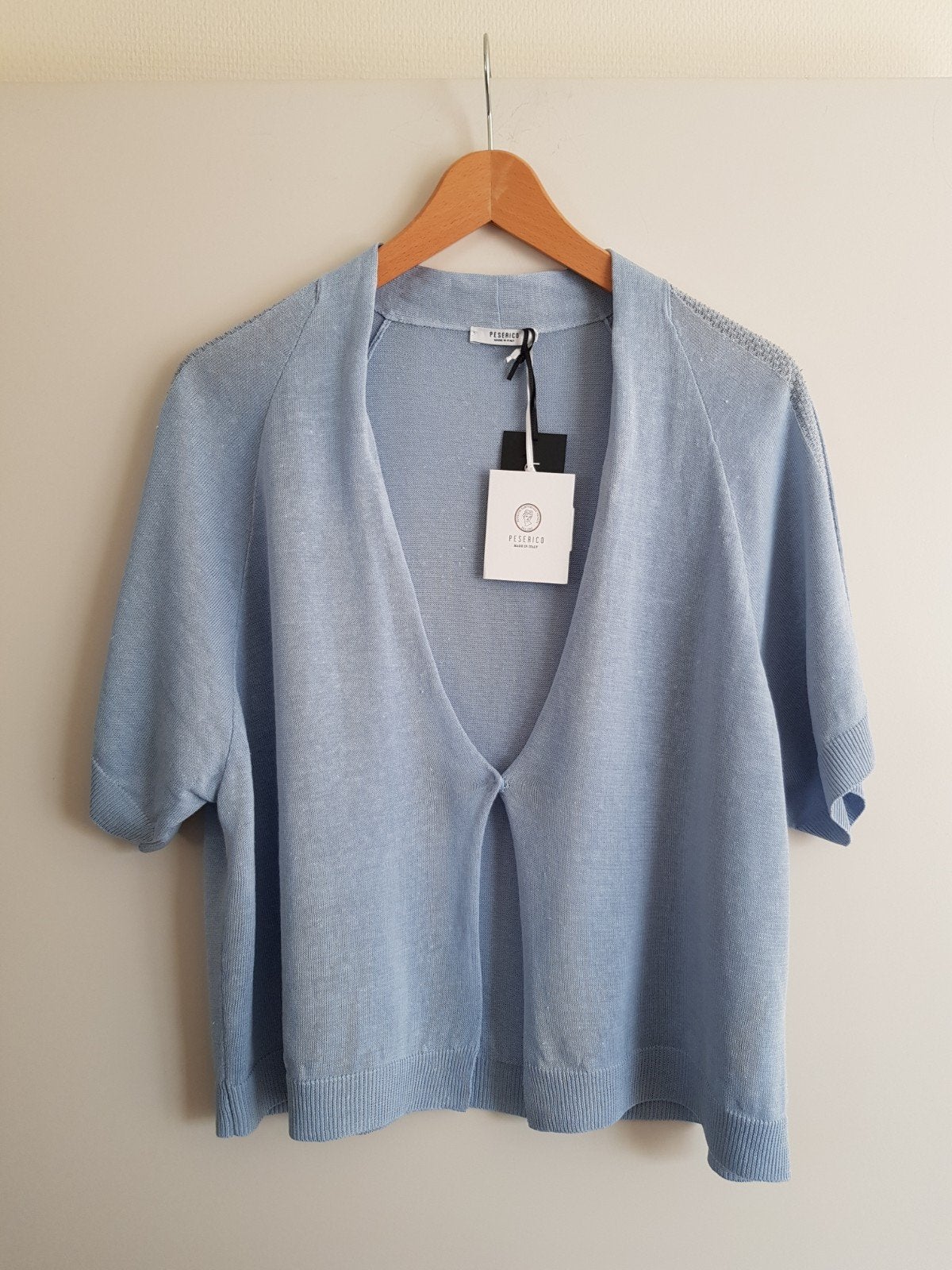 Peserico ijsblauw linnen/ katoen vest maat 42 NIEUW!, Peserico, Blauw, Maat 42/44 (L), Nieuw