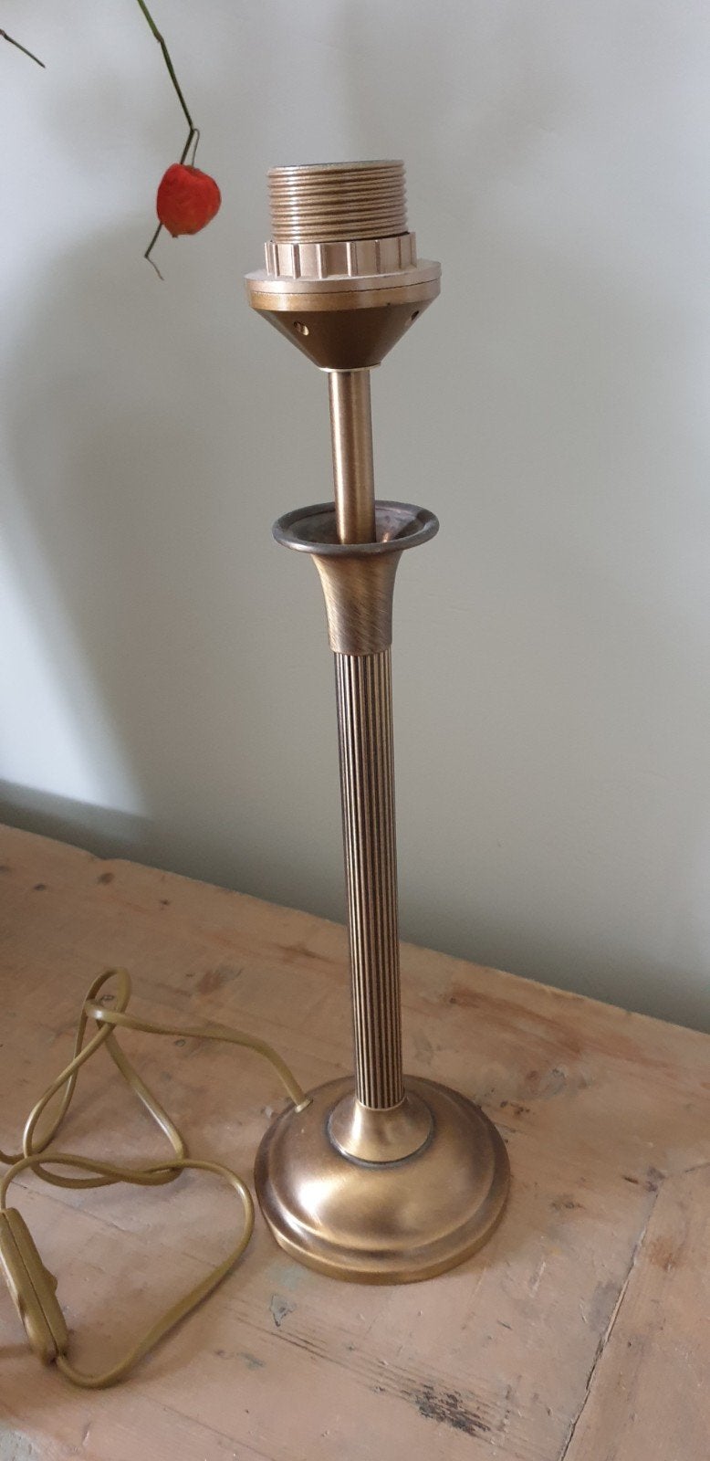 messing lamp, nieuw, h 39 cm, Ophalen of Verzenden, Nieuw, E27 (groot), Klassiek