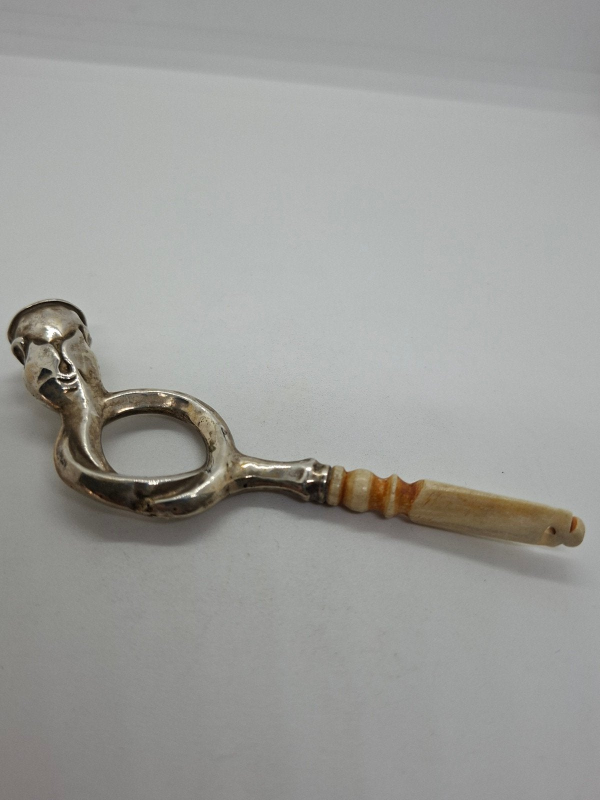 Antiek zilveren bruidspijpje met ivoren tuitje, Antiek en Kunst, Ophalen of Verzenden, Zilver