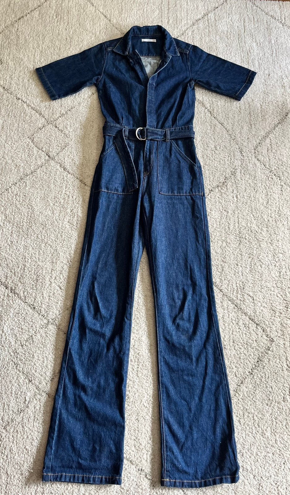 Jumpsuit denim Mango XS, Ophalen of Verzenden, Zo goed als nieuw, Maat 34 (XS) of kleiner, Blauw