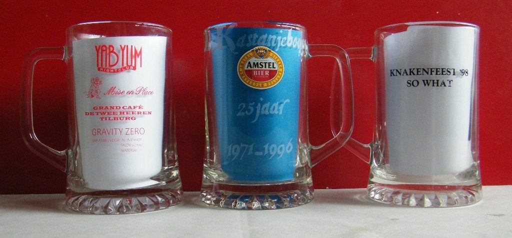 Amstel Bier Pullen met opdruk -17-, Ophalen, Zo goed als nieuw, Pul(len), Amstel
