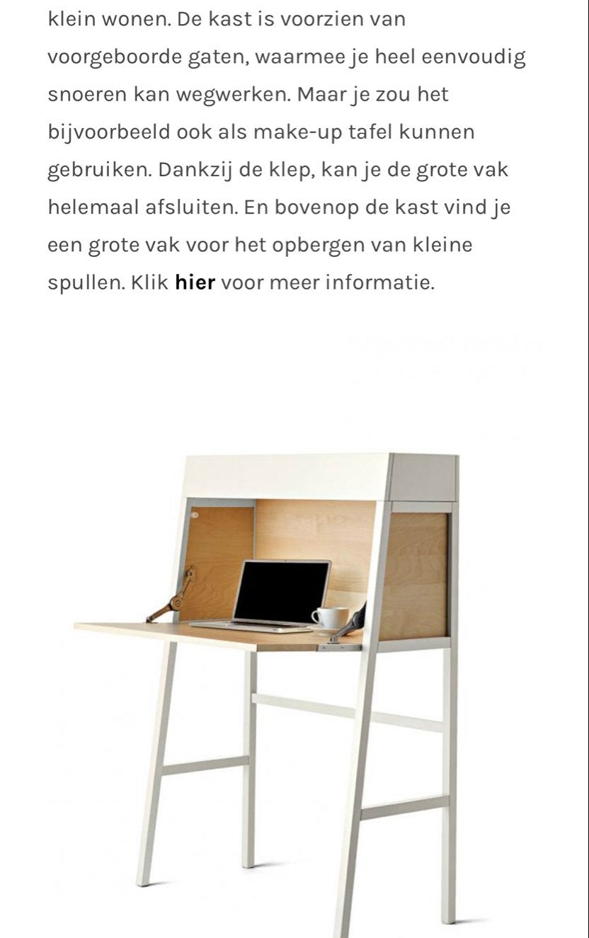 MOET WEG! IKEA PS 2014 Secretaire - Compact Bureau, Ophalen, Opbergruimte, Gebruikt, Hout
