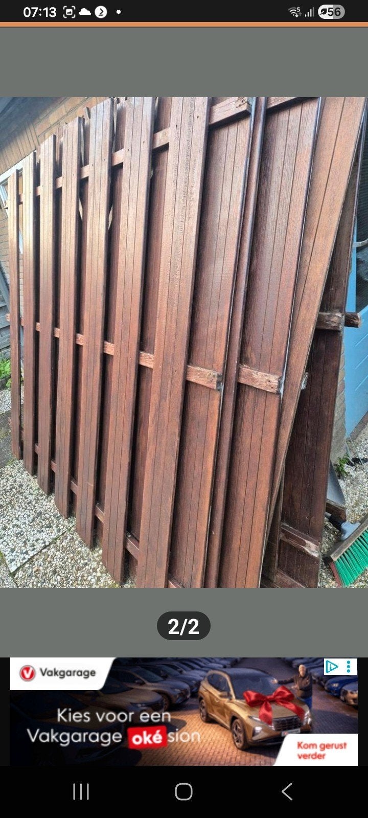 Hardhouten schuttingdelen inclusief poort deur, Ophalen, Minder dan 3 meter, Hout, 1 tot 2 meter
