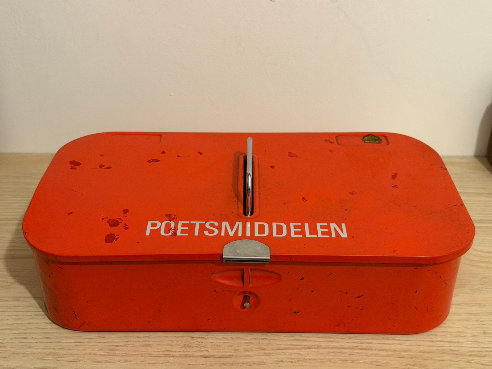 Vintage Brabantia Poetsmiddelen doos oranje jaren 70 Retro, Ophalen of Verzenden