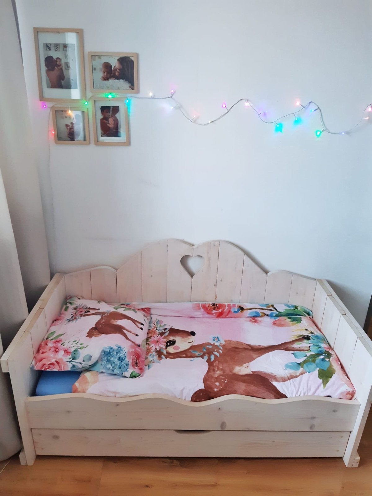 Kinderbedje met lade & matras 150x60x80cm, Ophalen, Gebruikt, 190 cm of minder, Hout