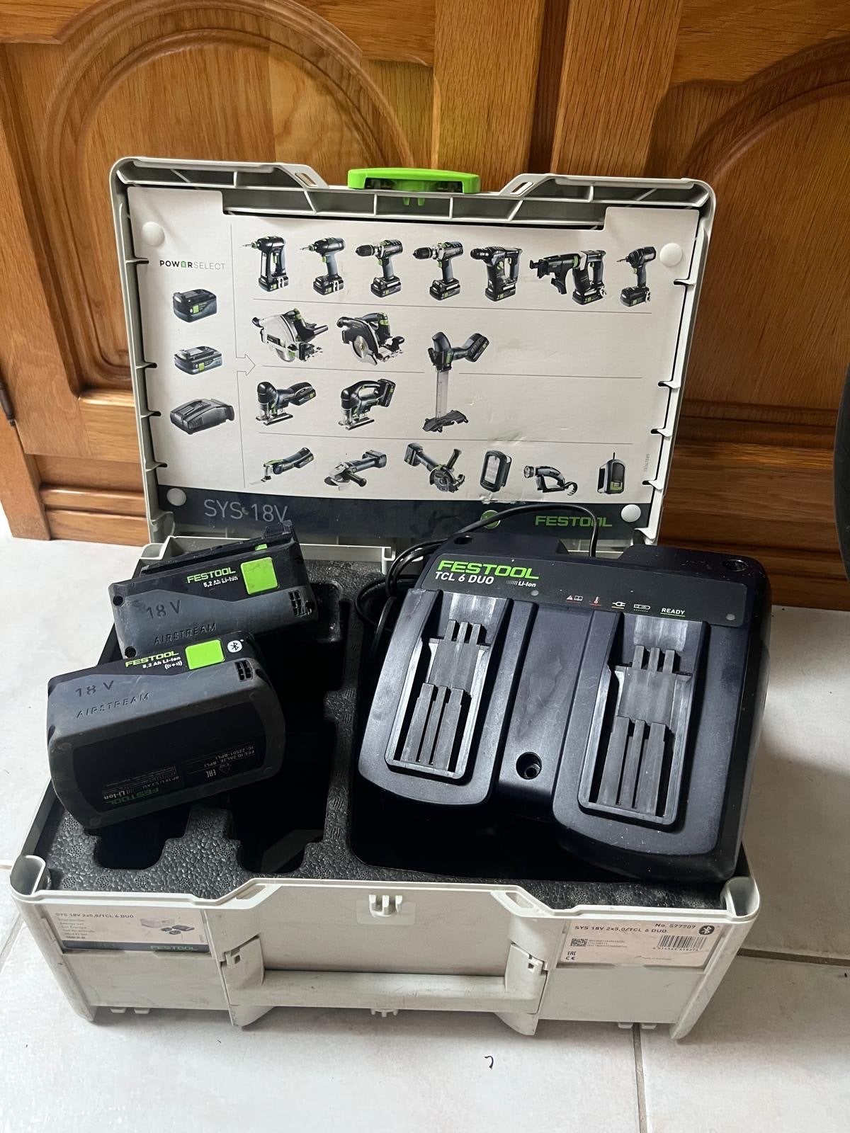 Festool SYS 18V Energy Set met 2x 5.2 Ah accu's en lader, Doe-het-zelf en Verbouw, Gereedschap | Handgereedschap, Ophalen, Gebruikt