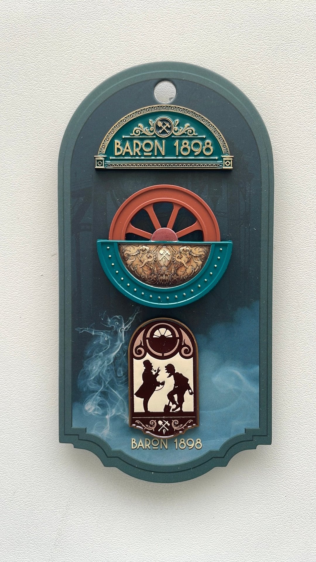 Efteling pin set Baron 1898 op kaartje EPP 492/493/494, Ophalen of Verzenden, Nieuw, Button of Speldje
