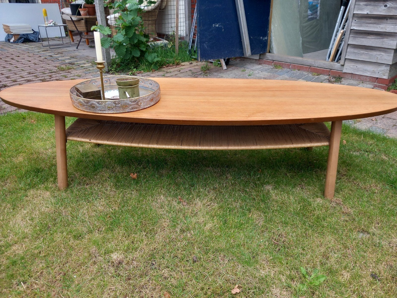 Ikea Stockholm salontafel. - Ovaal eikenhout, Huis en Inrichting, Tafels | Salontafels, Gebruikt, Eikenhout, Ovaal, 50 tot 100 cm