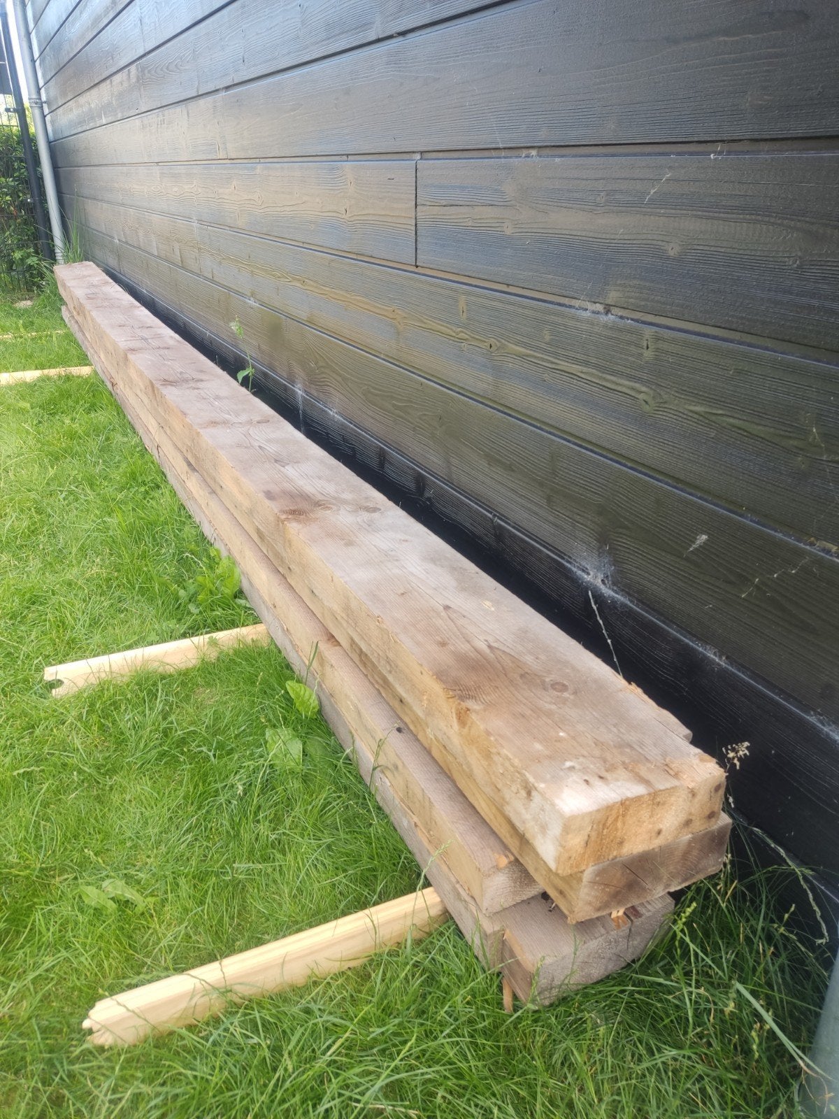 4 balken 5.2m lang 220x70mm, Doe-het-zelf en Verbouw, Hout en Planken, Ophalen, Gebruikt, Balk, Vuren