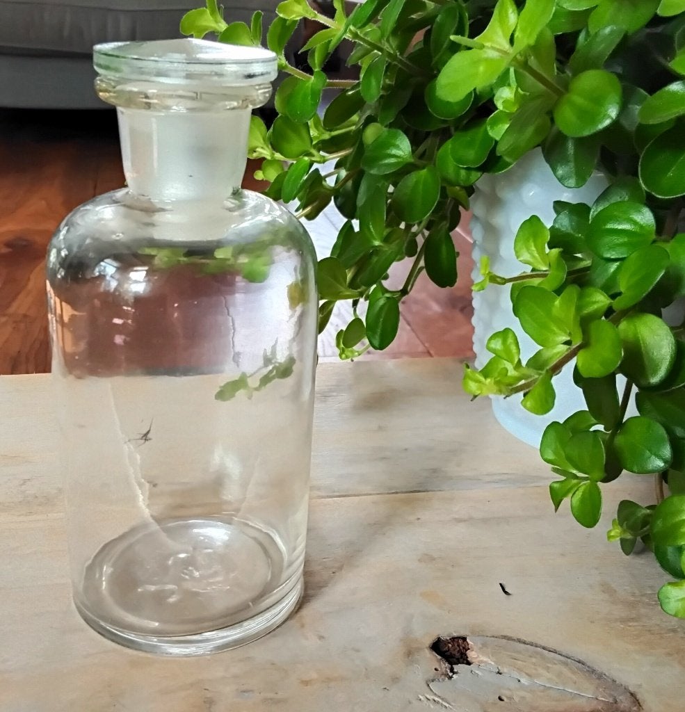 Vintage apothekersfles - apothekerspot - stopfles - chemiepo, Ophalen of Verzenden, Gebruikt, Glas, Vintage