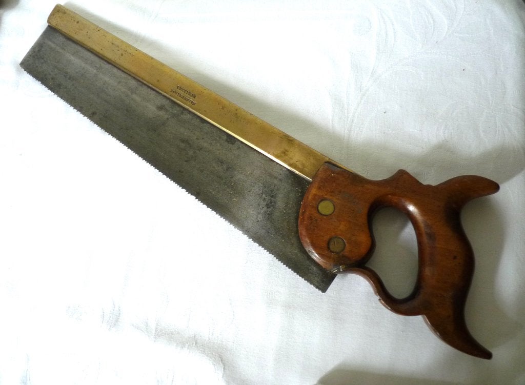 rugzaag (backsaw) met messing rug, antiek, Ophalen of Verzenden