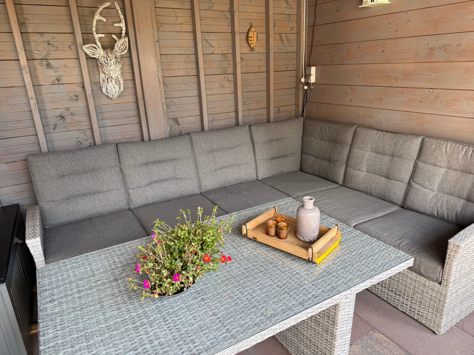 Loungeset, Ophalen, 5 zitplaatsen, Kunststof, Zo goed als nieuw