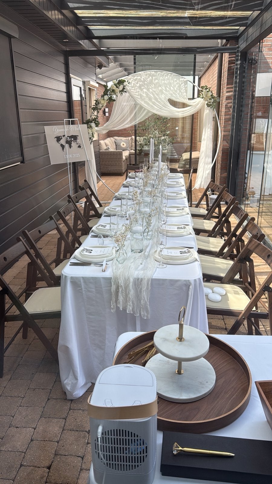 Klapstoelen Hout + 2 klaptafels- voor Feesten en Evenementen, Ophalen of Verzenden, Zo goed als nieuw, Versiering, Geboorte of Huwelijk