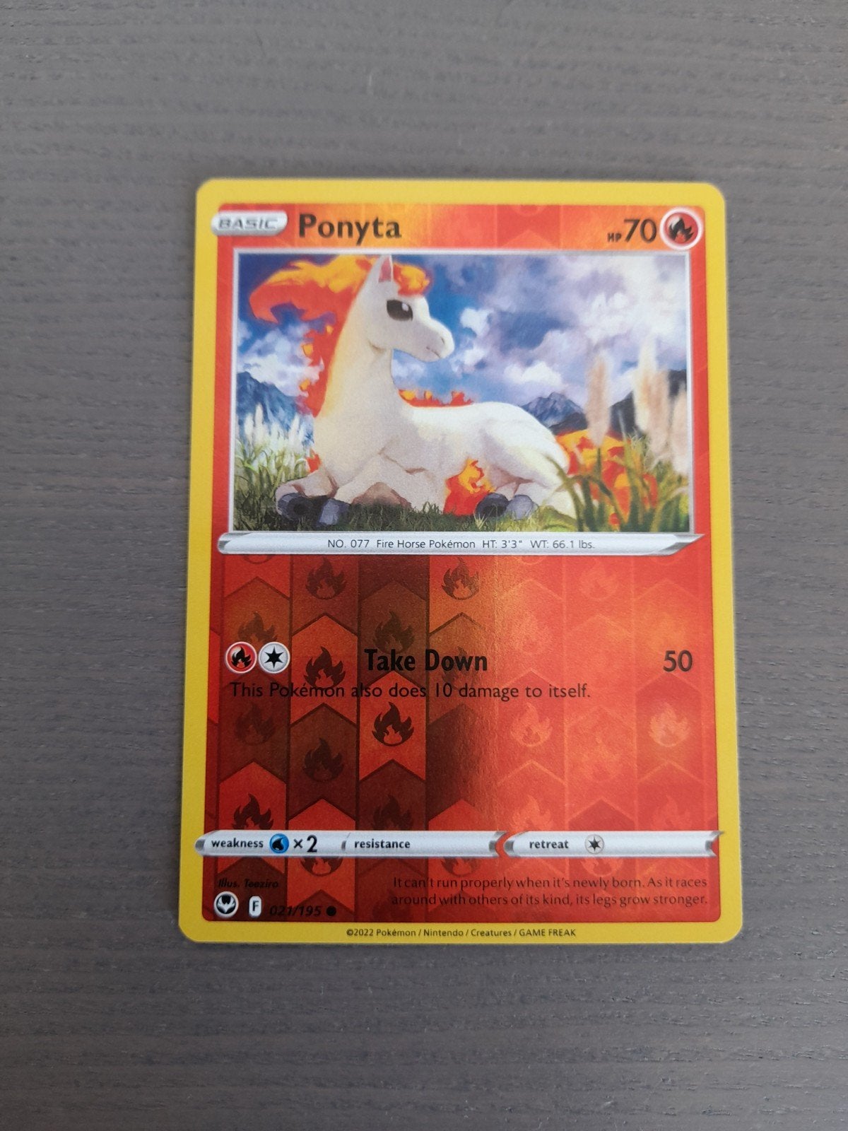 silver tempest 021/195 ponyta reverse, Ophalen of Verzenden, Zo goed als nieuw, Losse kaart, Foil