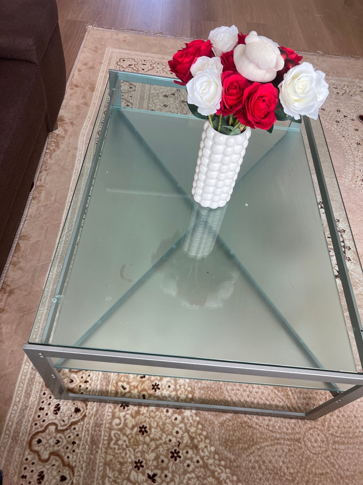 Glazen salontafel en bijzettafel set, 50 – 75, 100 tot 150 cm, Rechthoekig, 50 tot 100 cm