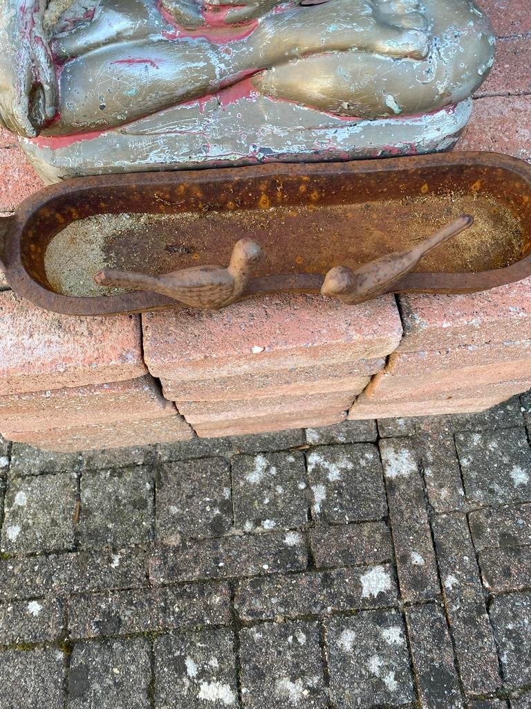 Gietijzeren antiek vogelbadje, Ophalen of Verzenden, Gebruikt