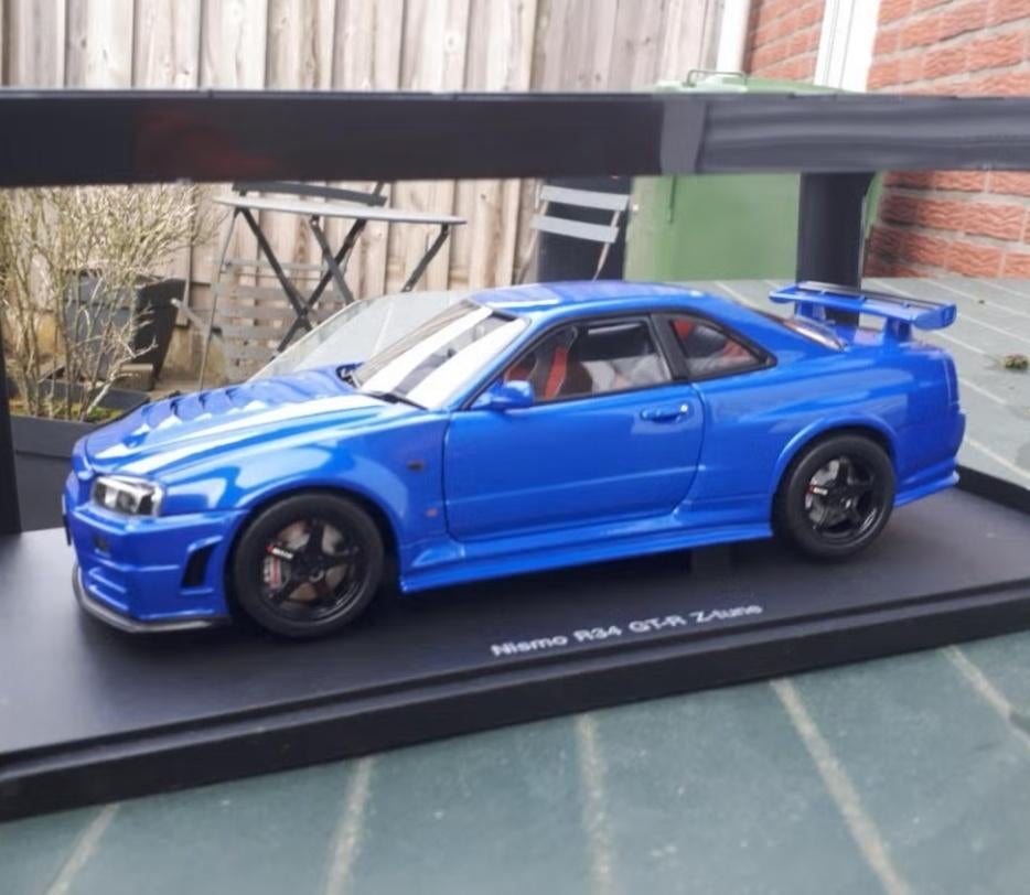Nissan Skyline R34 GT-R Z-tune GTR blue Autoart GTR Nismo, Hobby en Vrije tijd, Modelauto's | 1:18, Verzenden, Nieuw, Auto, Autoart