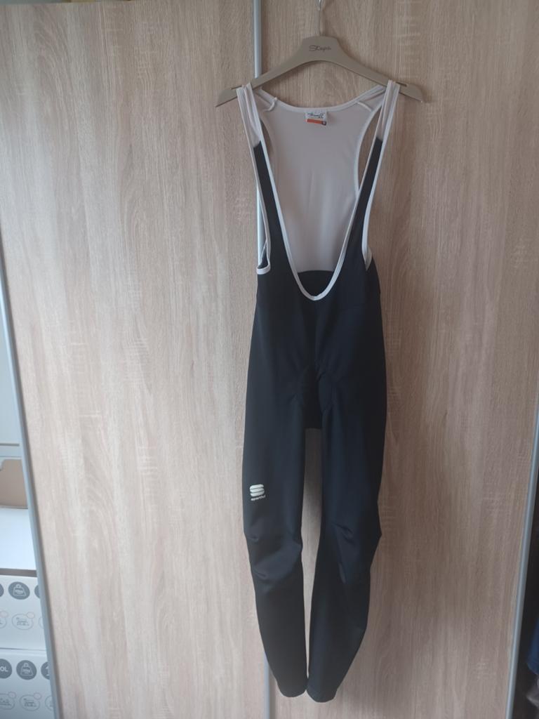 Zwarte Sportfull fietsbroek met bretels - Maat XL, Onbekend, Zwart, Maat 56/58 (XL), Ophalen of Verzenden