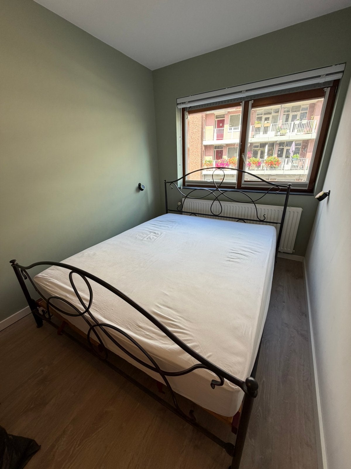 Compleet bed 160x200 incl. matras, lattenbodem & beddengoed, Ophalen, Zwart, Tweepersoons, Zo goed als nieuw