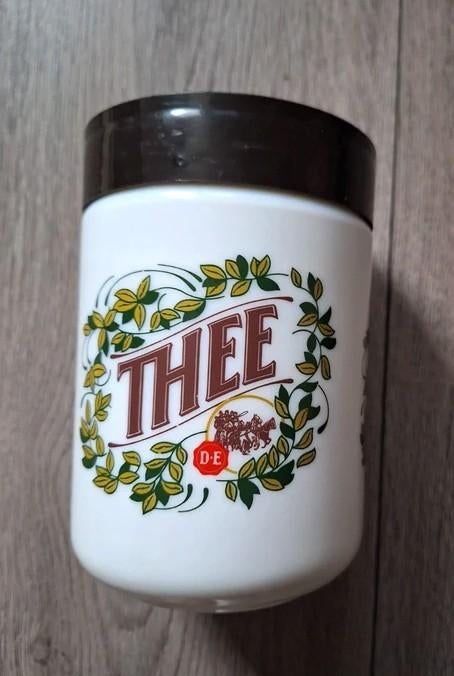 vintage douwe egberts theebus porselein retro keuken, Ophalen of Verzenden