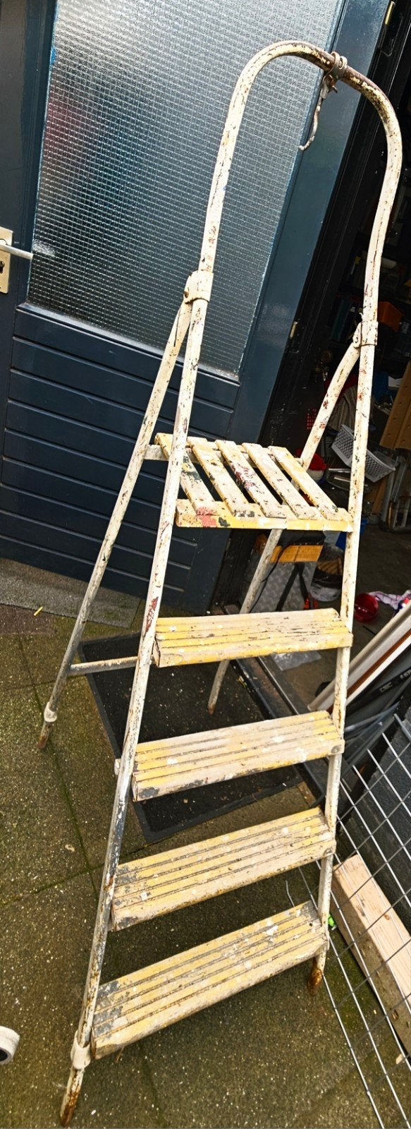 Vintage Metalen Huishoudtrap - Decoratief Plantenrek, Ophalen, Gebruikt, Trap, Minder dan 2 meter