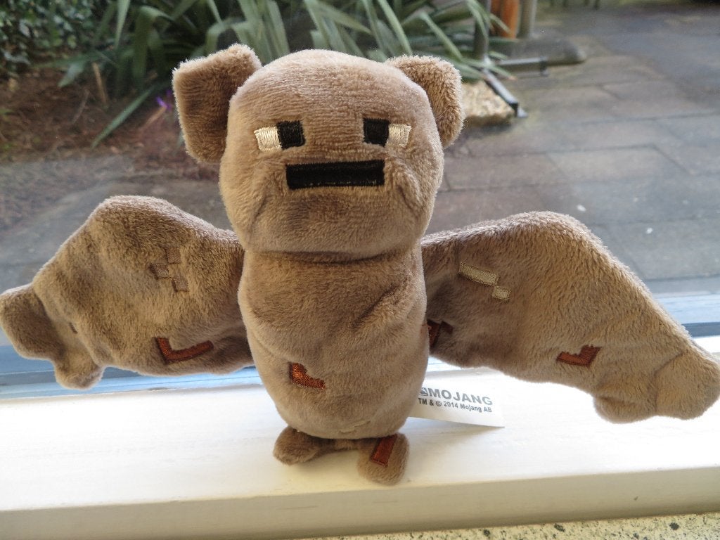 Vleermuis Bat Brown van Minecraft Mojang 2014 zacht velours, Ophalen of Verzenden, Zo goed als nieuw, Muis, Wasbaar