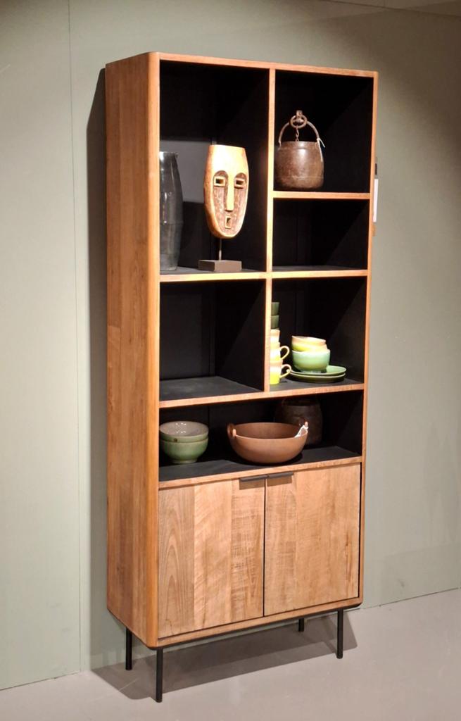 Showroommodel Wandkast Tobo Teakhout, Huis en Inrichting, Kasten | Wandmeubels, Ophalen, Teakhout, 200 cm of meer, Nieuw