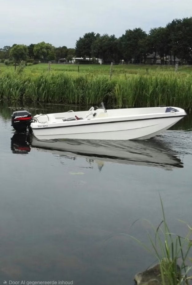 Verano Jakol polyester motorboot en trailer, Watersport en Boten, Motorboten en Motorjachten, Overige merken, Gebruikt, Buitenboordmotor