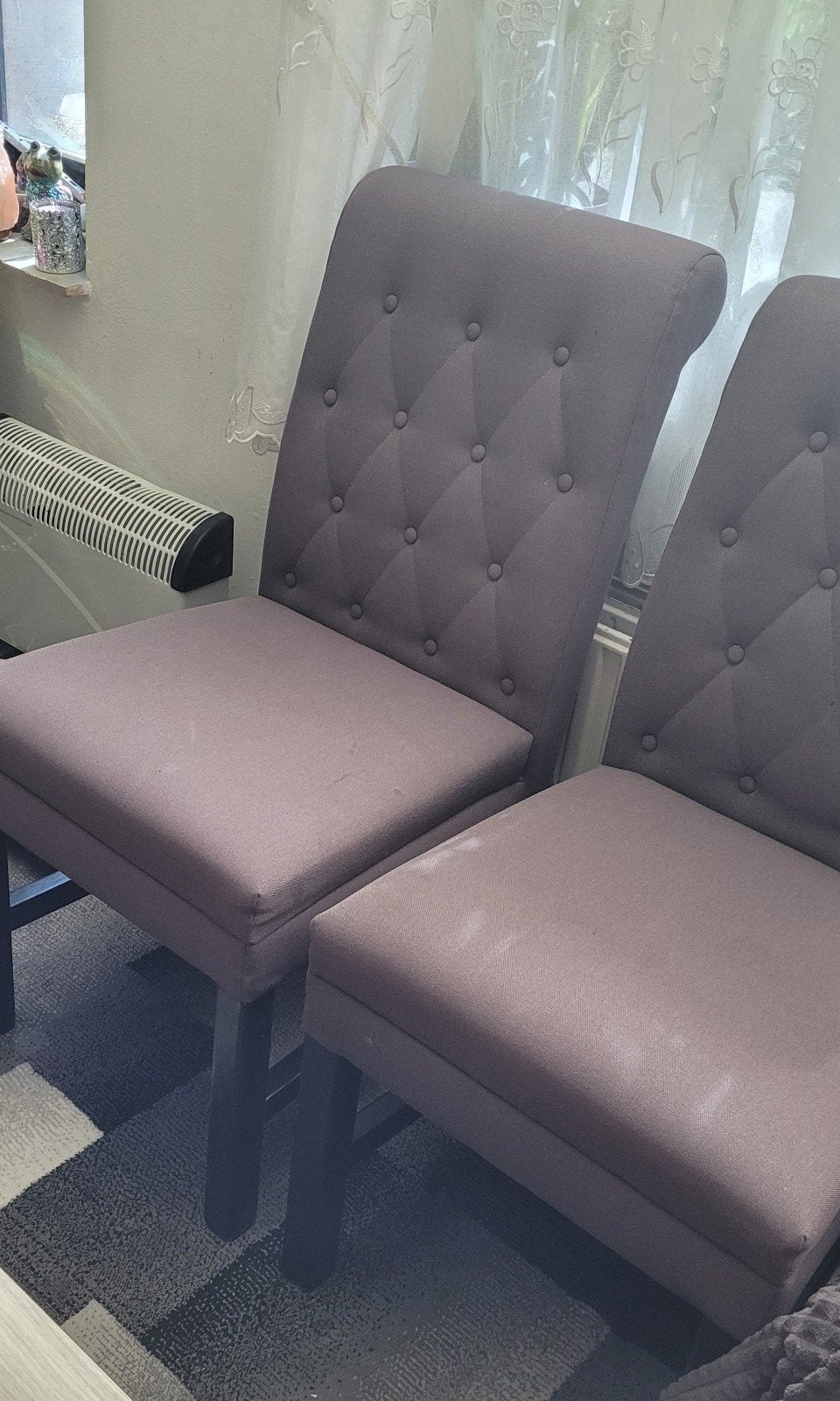 2 grijze stoelen, Ophalen, Gebruikt, Twee, Grijs