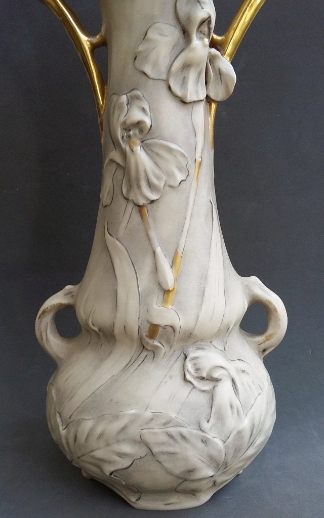 Om 1900 ROYAL DUX Art Nouveau Porseleinen Vaas Siervaas, Ophalen of Verzenden