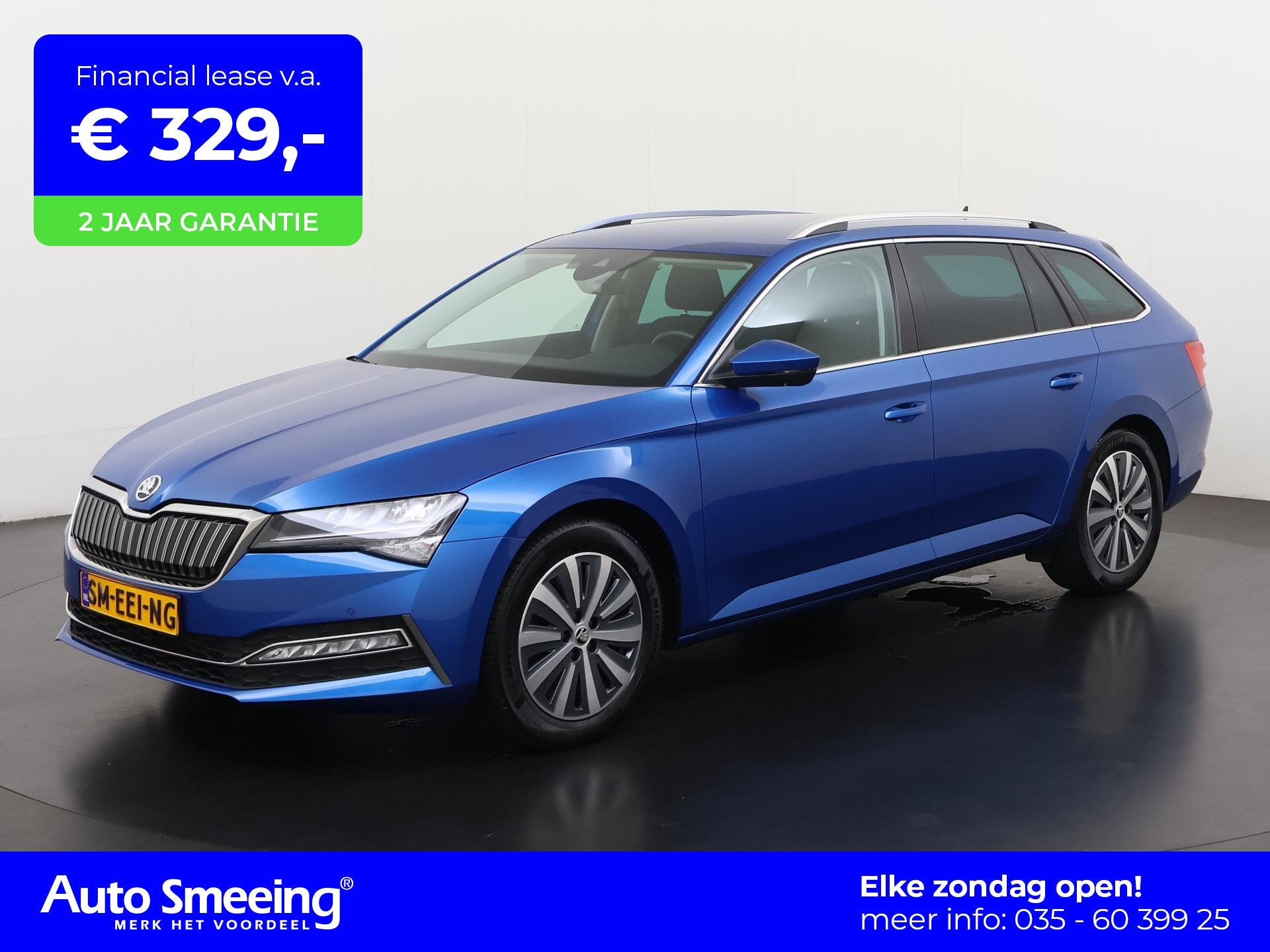 Skoda Superb Combi 1.4 TSI iV Business | Adaptive cruise | N, Auto's, Stof, Gebruikt, 4 cilinders, Blauw