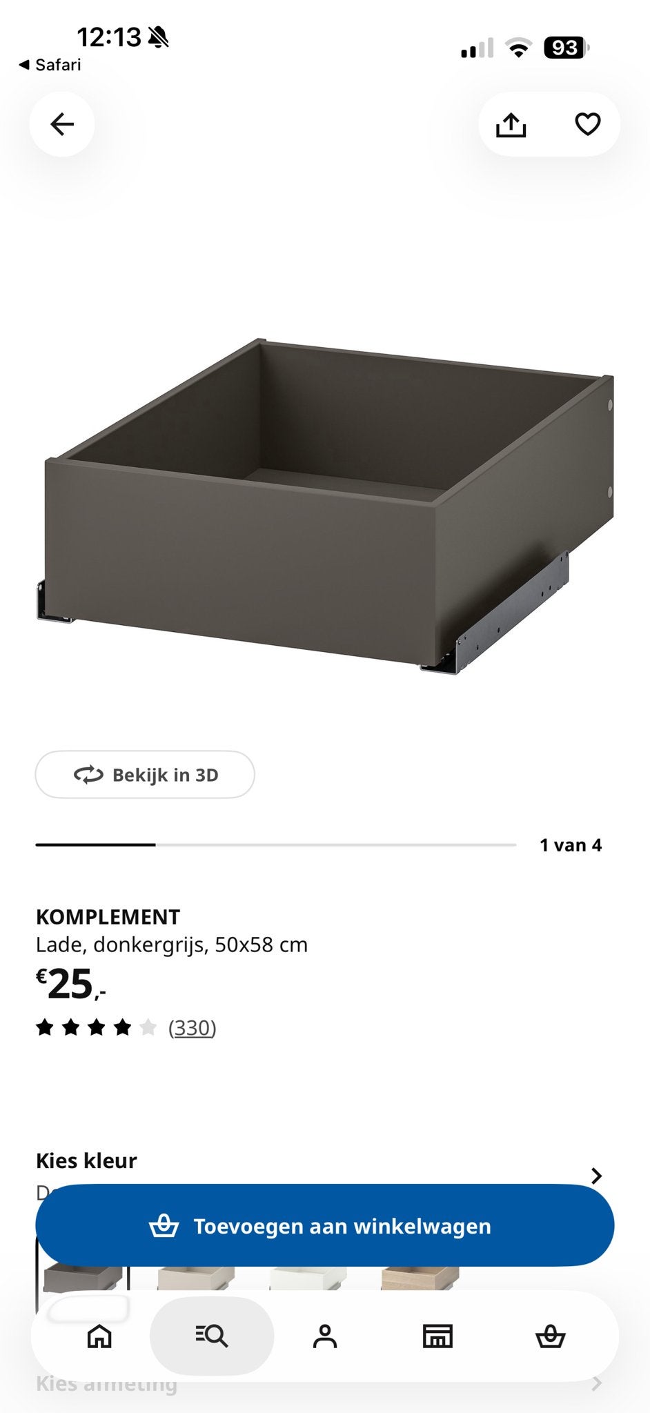 IKEA Komplement lades, manden en verdeler voor PAX kast, Ophalen, 50 tot 100 cm, Zo goed als nieuw, Metaal