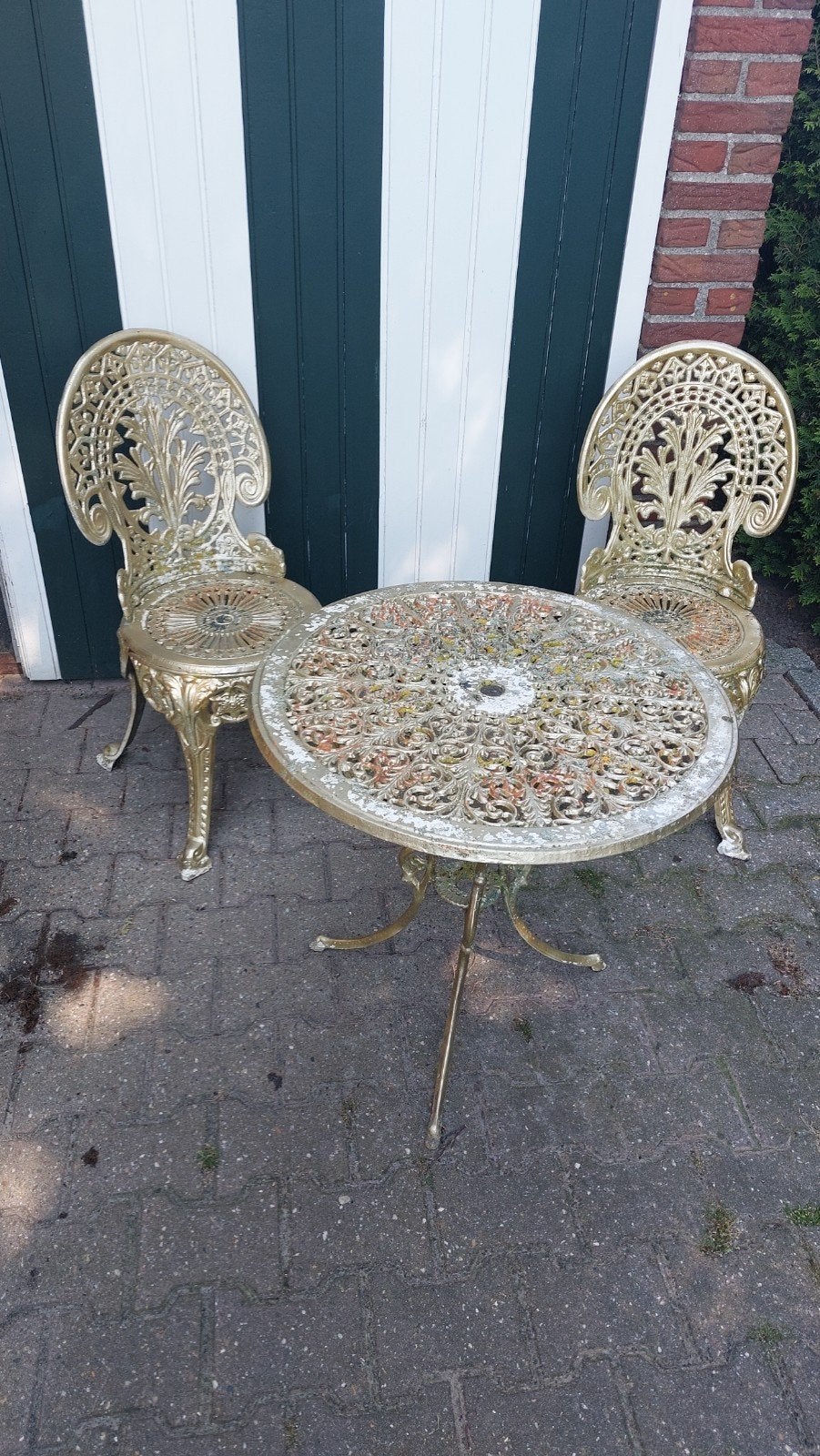 Gietijzeren Tuinset 2-delig - Klassiek Design, Ophalen, Gebruikt, Overige materialen, 2 zitplaatsen