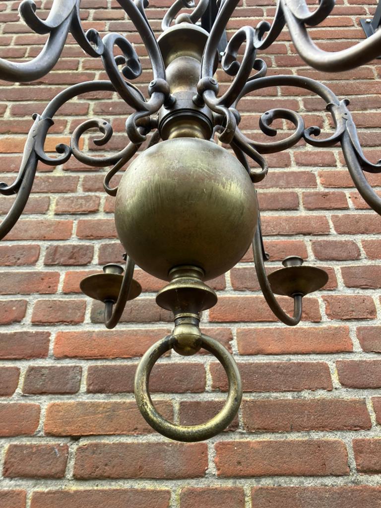 Kroonluchter kaarsen antiek, Huis en Inrichting, Lampen | Plafondlampen, Ophalen, Gebruikt, Metaal