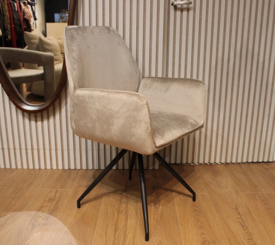 Eetkamerstoel 360 Graden Draaibaar Taupe Velvet, 5431NV, Overige kleuren, Info@abhome-living.nl, Nieuw