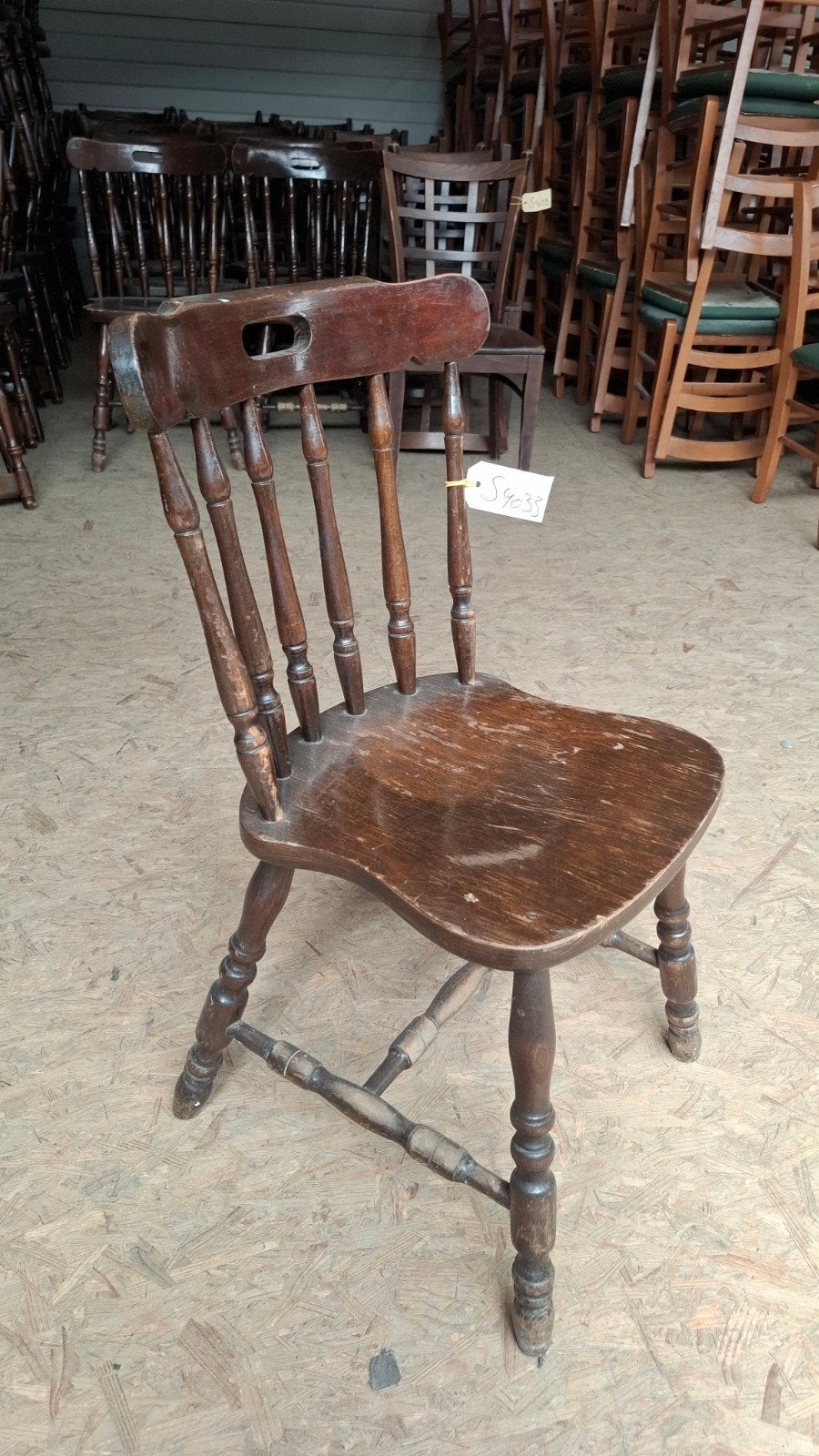 16 horeca cafe bistro stoelen spijlen vintage hout bruin, Ophalen of Verzenden