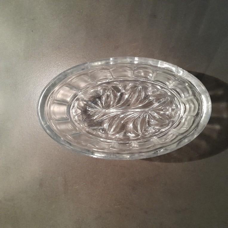 Puddingvorm glas, blad/bloem-motief, Ophalen of Verzenden