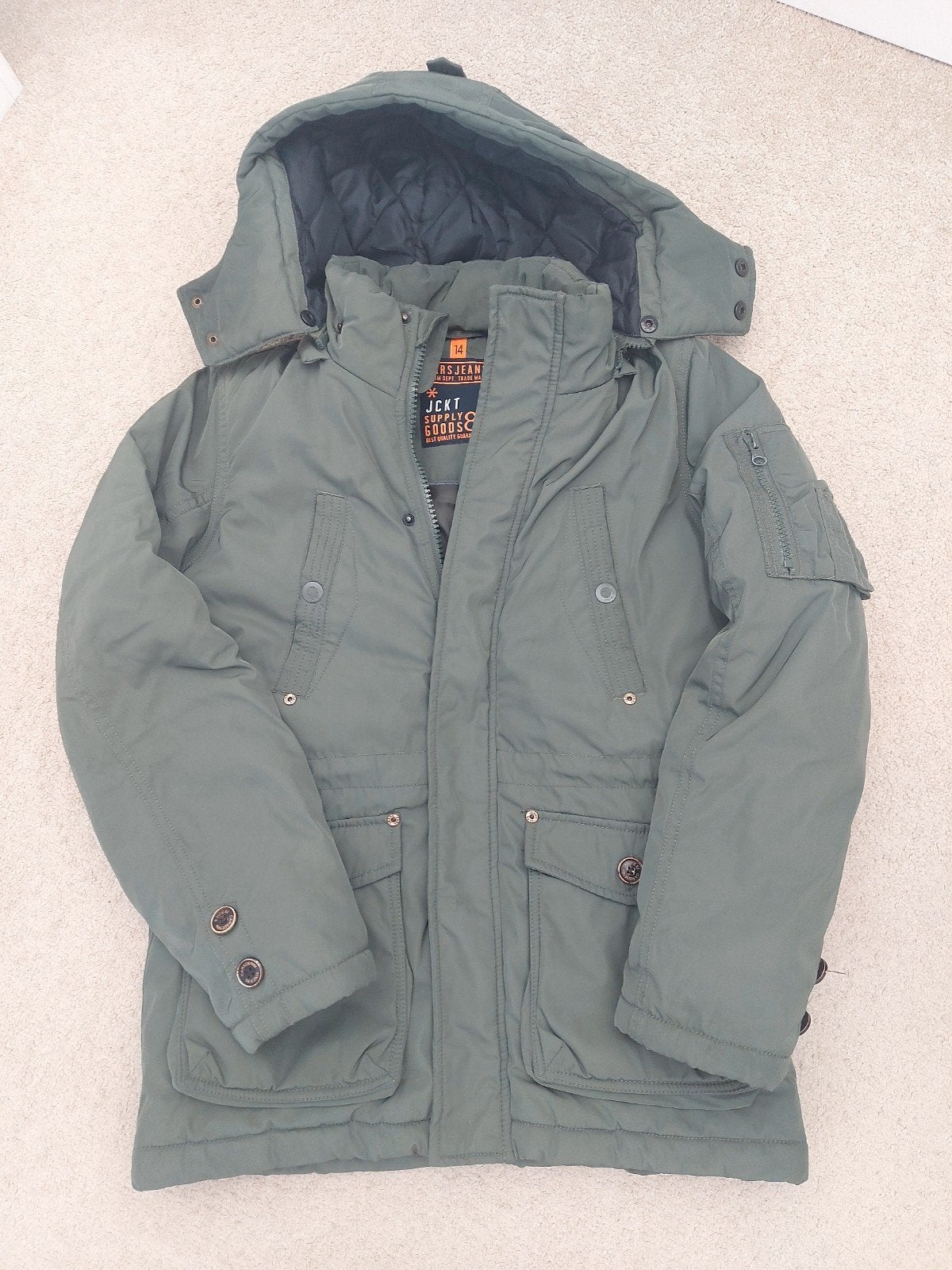 Cars Jeans winterjas maat 14 groen, Kinderen en Baby's, Kinderkleding | Maat 164, Gebruikt, Ophalen of Verzenden, Jas, Jongen