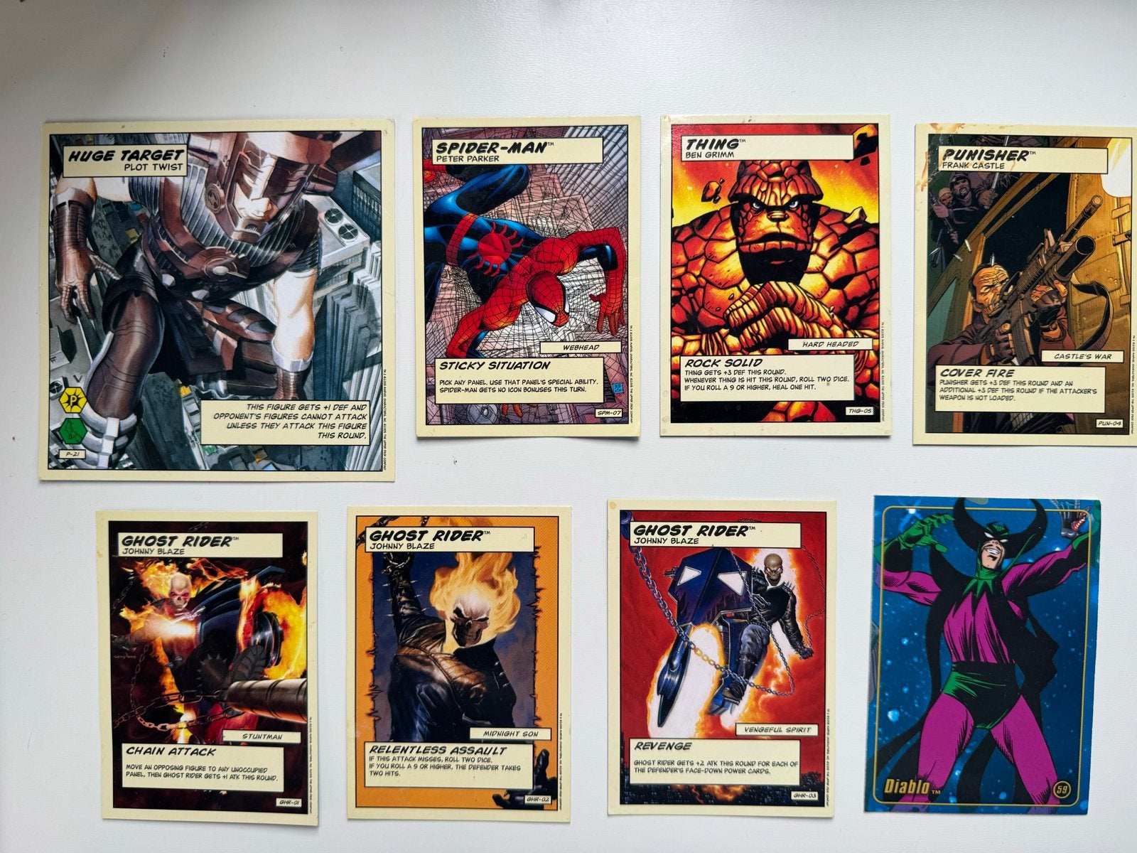 Marvel Heroes Super Showdown Hero Trading Cards (7 stuks), Ophalen of Verzenden, Gebruikt, Meerdere kaarten