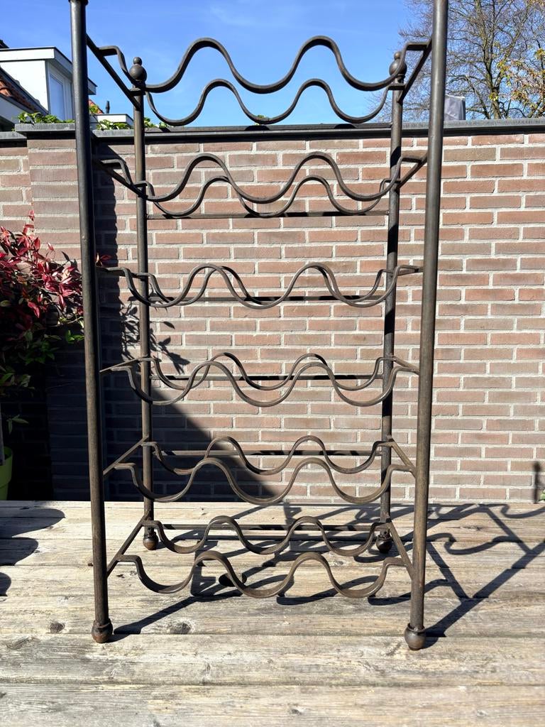 Metalen wijnrek voor 18 flessen, Ophalen, Gebruikt, 15 tot 25 flessen, Metaal